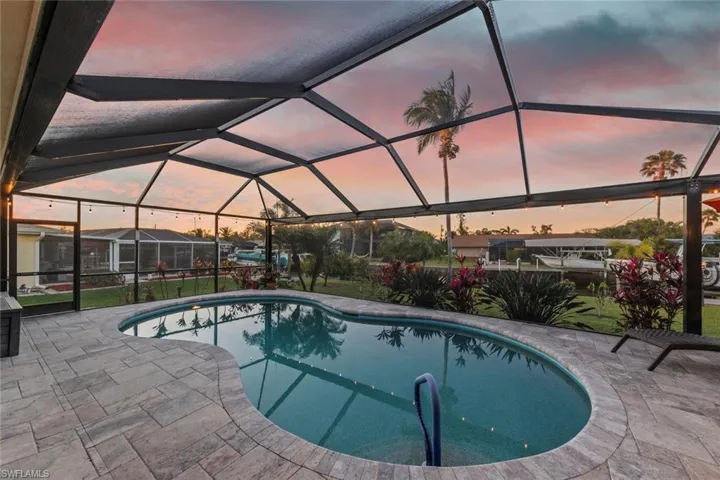 Enjoy the pool at sunset