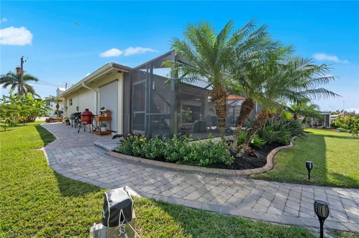 Expanded walkway along side of home