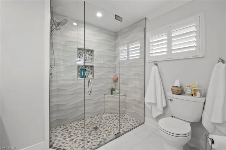 Large shower in master en-suite bath