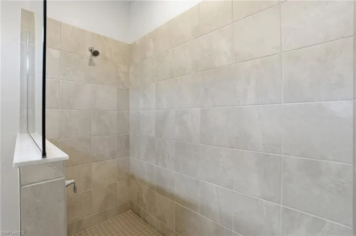 Bathroom with a walk in shower