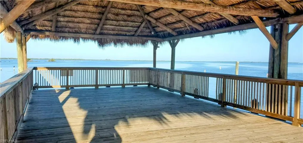 Gazebo and serene water views.