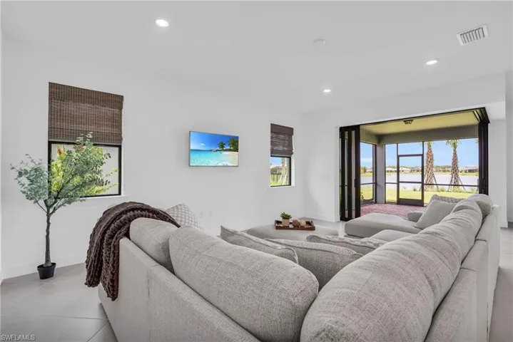 View of tiled living room
