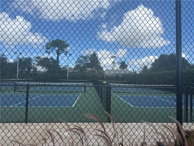 View of pickleball courts