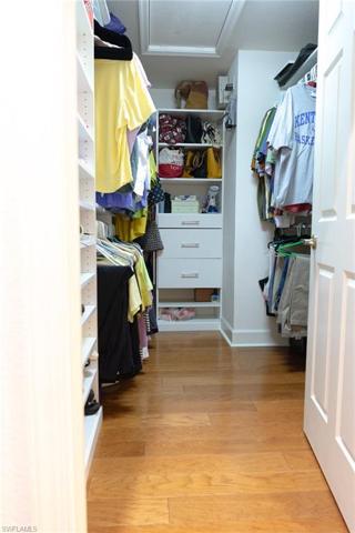 Walk in closet in the Master bedroom suite.