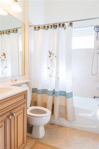 Bathroom for the first and second guest bedrooms.  Bathroom has shower and tub.