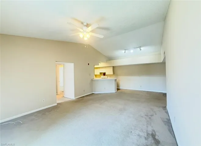 Living Room with vaulted ceilings