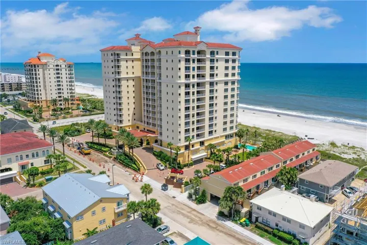 Bird's eye view of expansive beach