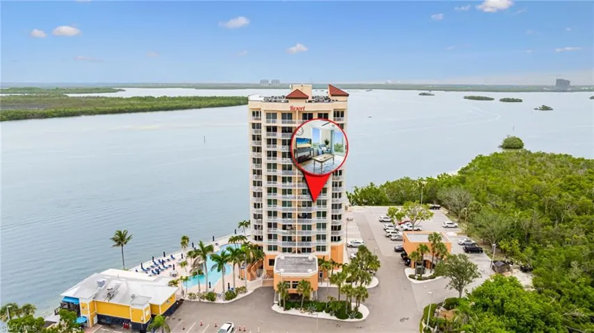 Drone / aerial view of a nearby body of water