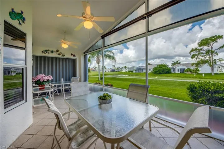 Looking left on Lanai-hurricane shutters are closed.