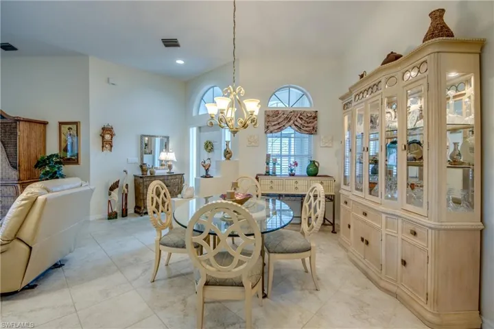Formal dining area looking to foyer.