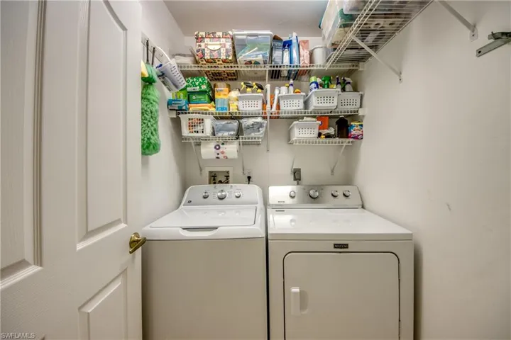 There is a laundry tub in garage just outside door.  NEW WASHER FEB. 2025