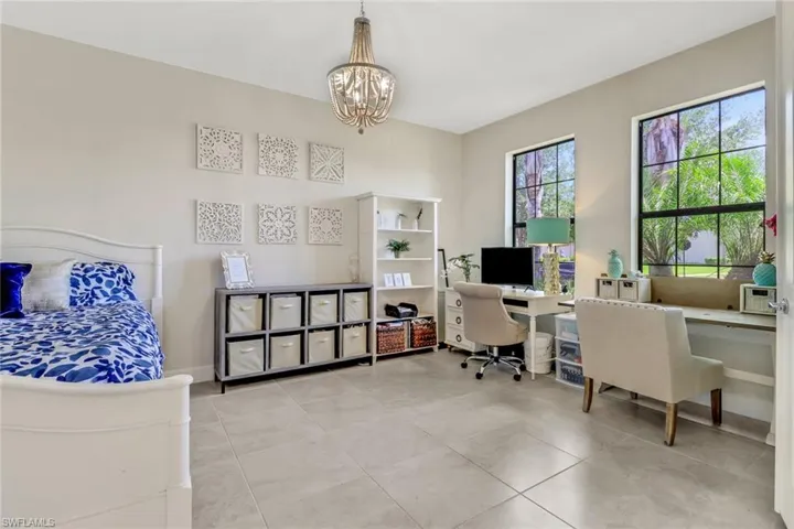 Office featuring light tile