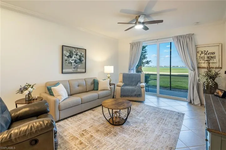 The living area is quite welcoming and provides plenty of seating for guests. The sofa is a pull out sofa offering additional sleeping options.