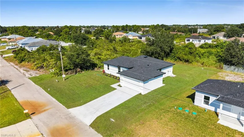 Aerial perspective of suburban area