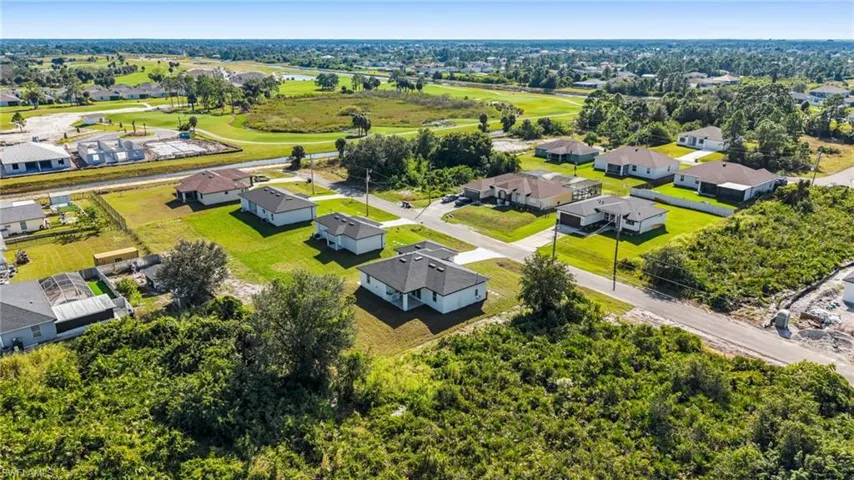 Aerial view of residential area