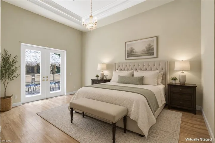French doors provide direct exterior access