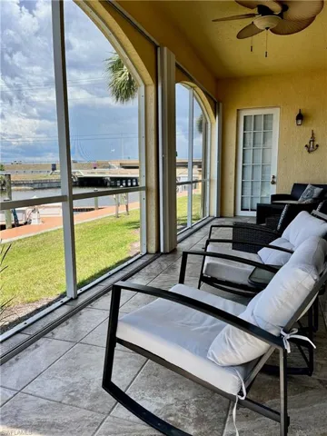Screen enclosed lanai overlooking the gulf