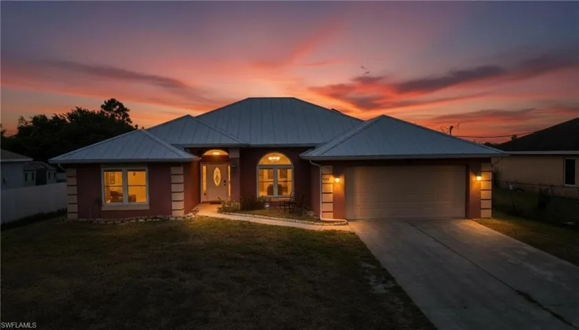 Twilight view of home