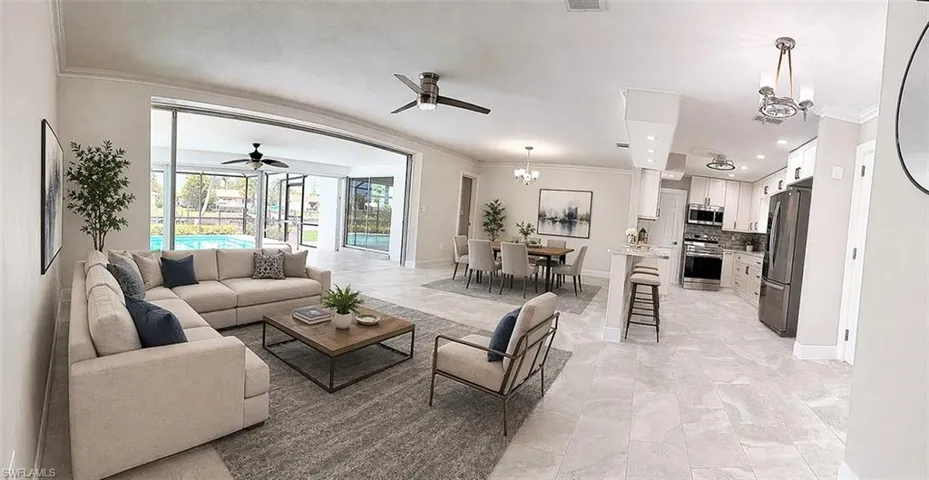 Great Room virtually staged