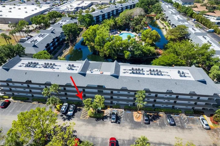 Aerial view of a pool area