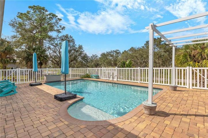 Paver brick patio with room for lounging in the sun.