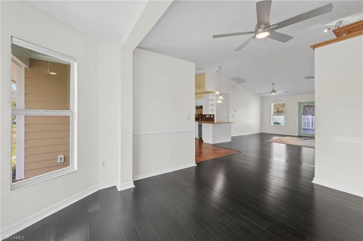 Open concept floor plan. View from dining area into the great room.