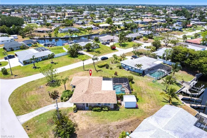 Aerial view of residential area