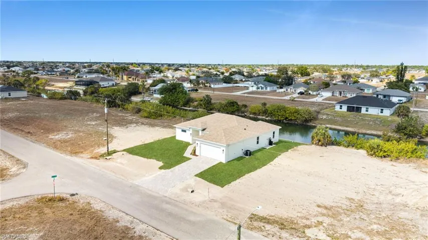 Aerial perspective of suburban area