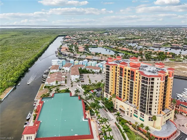 Bird's eye view of a large body of water