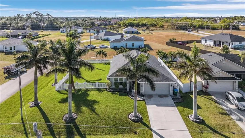 Aerial perspective of suburban area