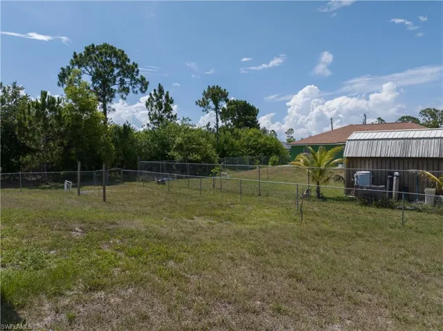 View of fenced yard