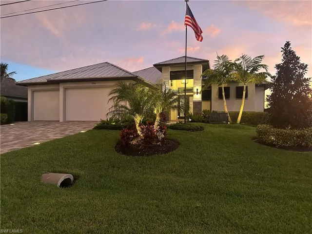 Sunset picture of the home