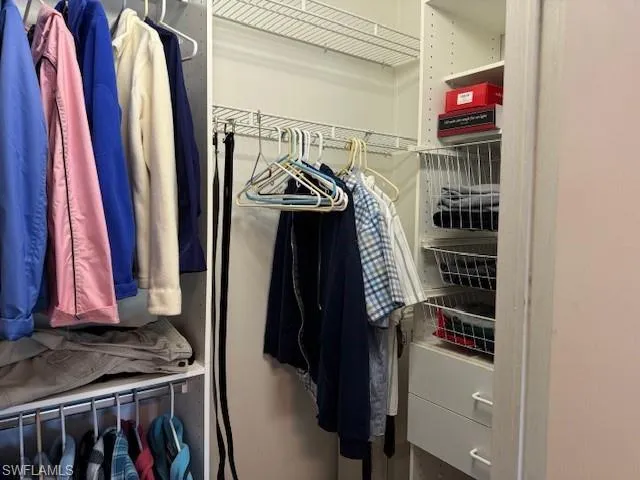 View of walk in closet
