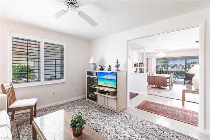 Living room with ceiling fan