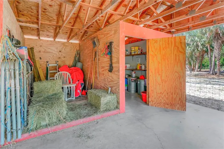 View of horse barn