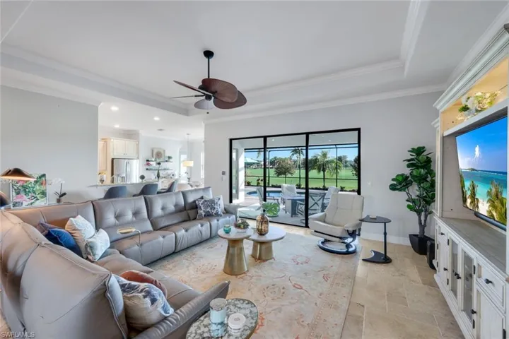 Lovely view of your outdoor oasis from your living space!