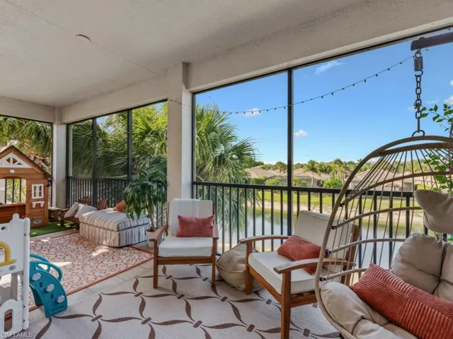 Lanai with lake view