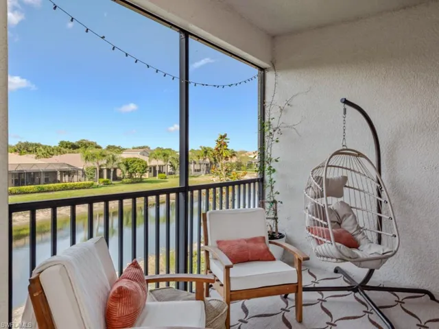 Lanai with lake view
