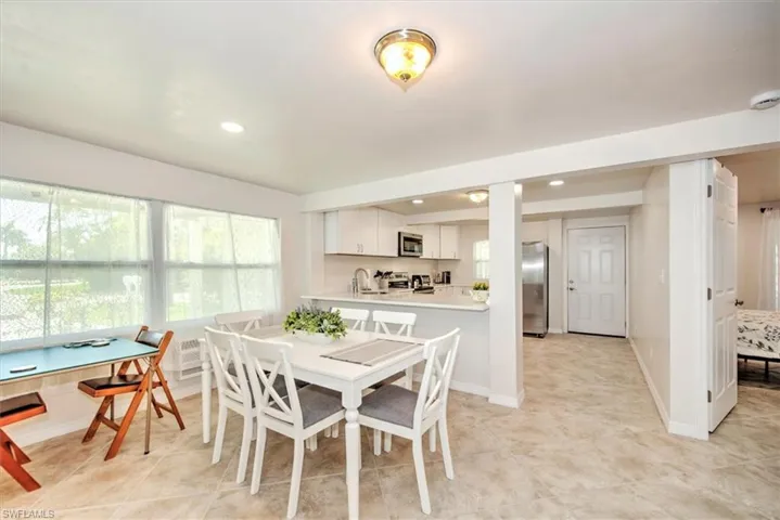 Dining room featuring sink