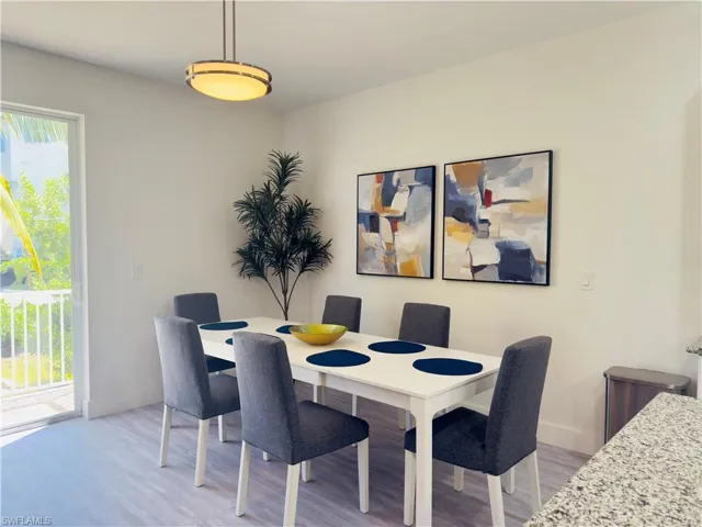 Dining room featuring light wood-type flooring