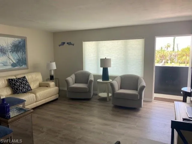 Living room featuring wood-type flooring
