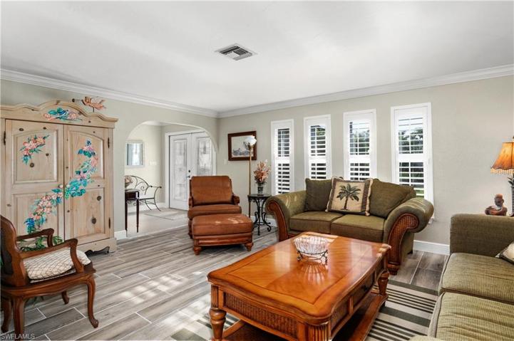 Looking backs towards double front door.