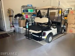 Extra space for golf cart.Golf cart is available for purchase