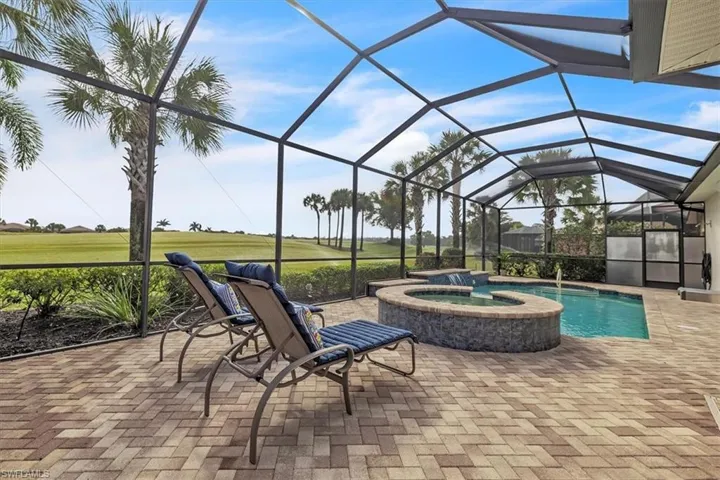 Sunning area overlooking golf course