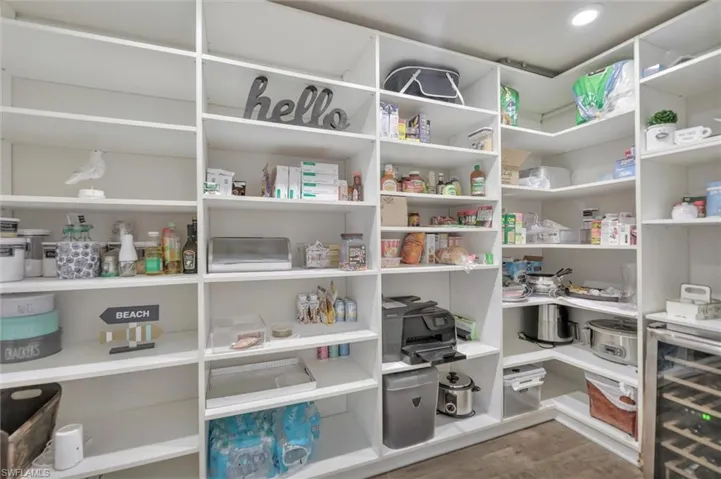 Storage area with wine cooler