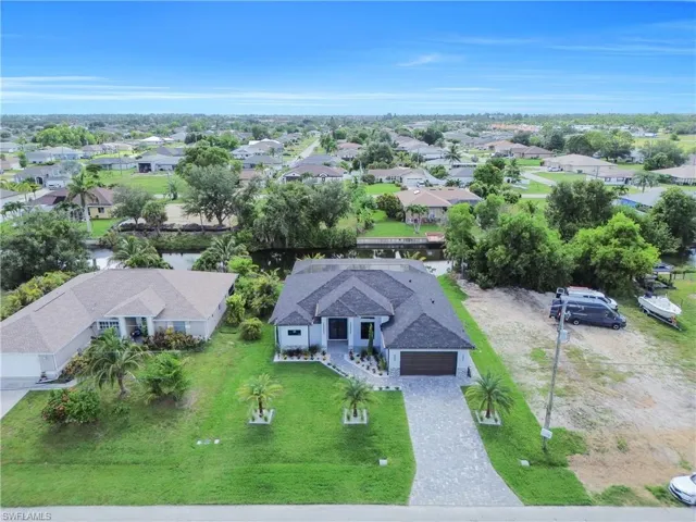 Aerial perspective of suburban area