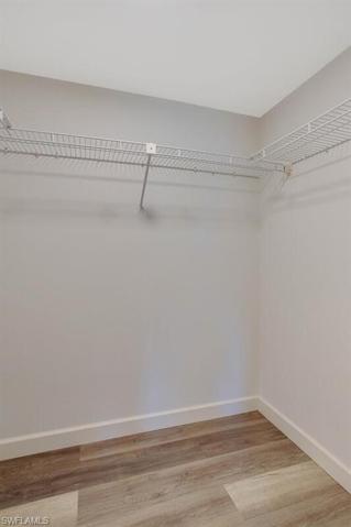 features a walk in closet