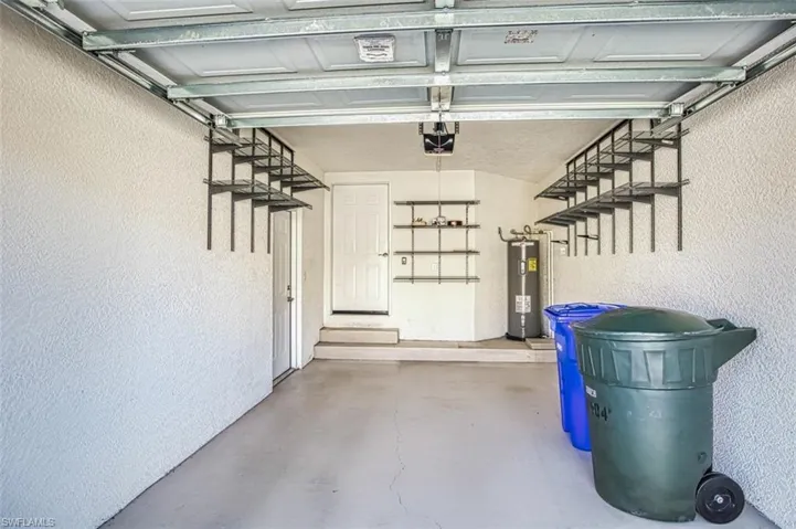 Garage with water heater