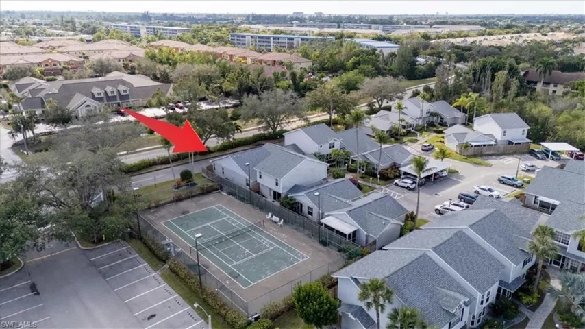 Aerial view of residential area