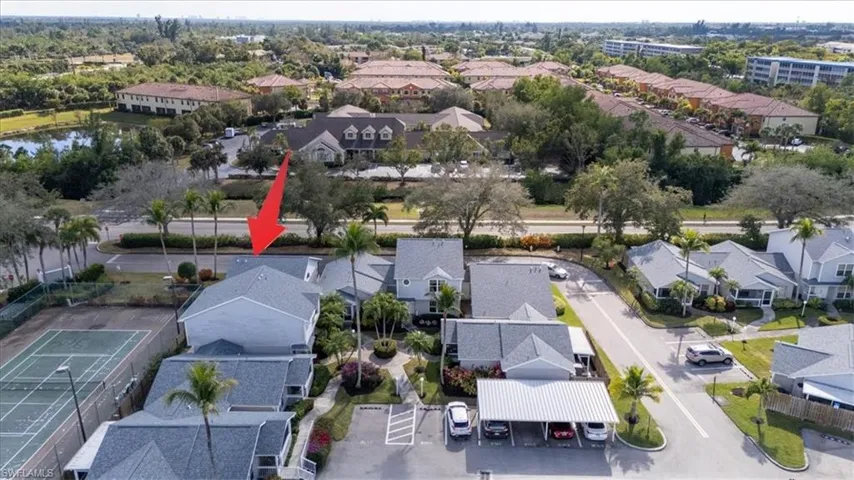 Aerial perspective of suburban area